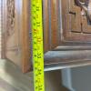 Ornate Hand-Carved Wood Storage Cabinet with Glass Top & Key, made in Morocco - 16