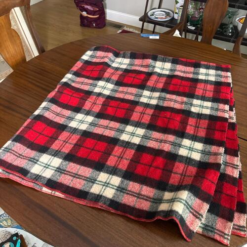 Faribault Woolen Mill Red Plaid Throw Blanket