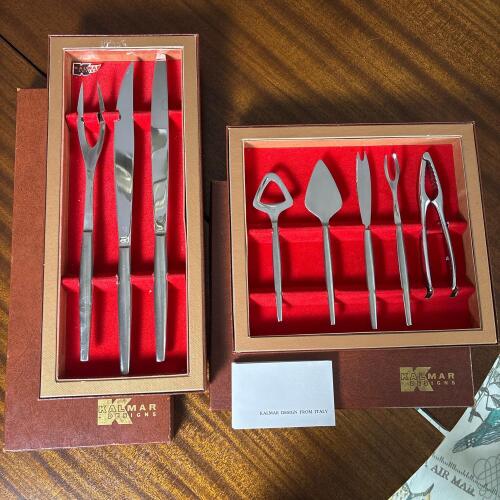 Kalmar Designs Italy 8-Piece Stainless Steel Modernist Serving Utensil Set