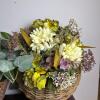 Three Artificial Ivy & Floral Arrangements in Wicker Baskets and Hogley Brass Planter - 2
