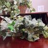 Three Artificial Ivy & Floral Arrangements in Wicker Baskets and Hogley Brass Planter - 7