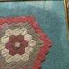 Framed Antique Quilt Fragment "Grandmother&rsquo;s Flower Garden Pattern," 10"x10" - 3