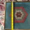 Framed Antique Quilt Fragment "Grandmother&rsquo;s Flower Garden Pattern," 10"x10" - 11