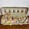Wooden Easter Bunny & Egg Ornament Set