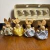 Wooden Easter Bunny & Egg Ornament Set - 2