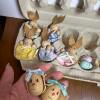 Wooden Easter Bunny & Egg Ornament Set - 3