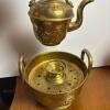 Middle Eastern Brass & Copper Tableware Lot &ndash; Engraved Teapots, Cauldron, Ewer, Decorative Plates - 3