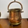 Middle Eastern Brass & Copper Tableware Lot &ndash; Engraved Teapots, Cauldron, Ewer, Decorative Plates - 6