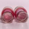 Pair of Pink Glass Mini Bud Vases with Gold Trim - 2