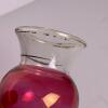Pair of Pink Glass Mini Bud Vases with Gold Trim - 3