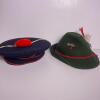 Traditional Bavarian Tyrolean Hat Green Wool w/ Pins & Feather + French Chasseur Alpins Beret
