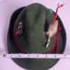 Traditional Bavarian Tyrolean Hat Green Wool w/ Pins & Feather + French Chasseur Alpins Beret - 5