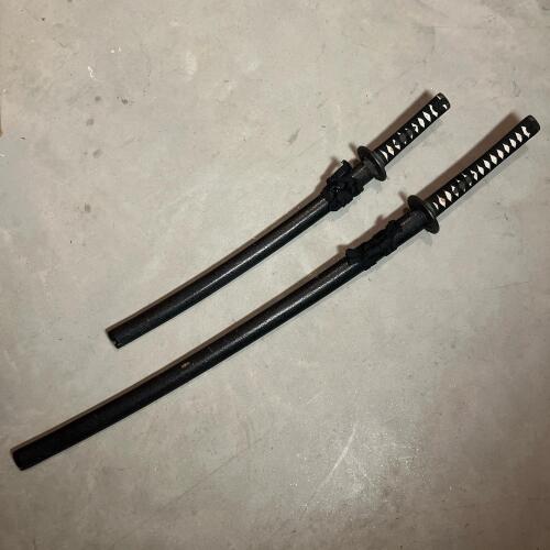 Modern Katana & Wakizashi Daisho Set With Matching Scabbards
