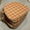 Set 6 Multicolor Plaid Chair Seat Cushions