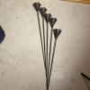 Set of 5 Metal Floral Cut-Out Outdoor Garden Torches - 2