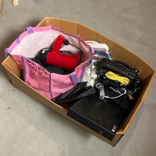 Mixed Electronics Lot: Sony 3D Blu-ray Player, RadioShack 4-in-1 Game, Remotes, And Accessories