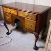 Chippendale-Style Mahogany Lowboy with Ball-and-Claw Feet, Shell-Carved Apron And Brass Hardware