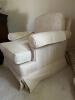 Pair of Thomasville Upholstered Striped Armchair Swivel Rockers - 3