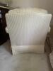 Pair of Thomasville Upholstered Striped Armchair Swivel Rockers - 4