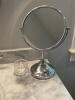 Double-Sided Chrome Tabletop Vanity Mirror and Candle Holder