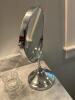 Double-Sided Chrome Tabletop Vanity Mirror and Candle Holder - 3