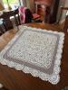 Elegant 36"x36" White Floral Lace Table Topper - 2