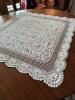 Elegant 36"x36" White Floral Lace Table Topper - 3