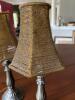 Pair Table Lamps with Beaded Gold Lampshades - 2