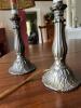 Pair Table Lamps with Beaded Gold Lampshades - 3