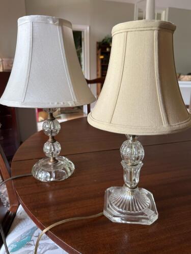 Pair of Vintage Glass Table Lamps