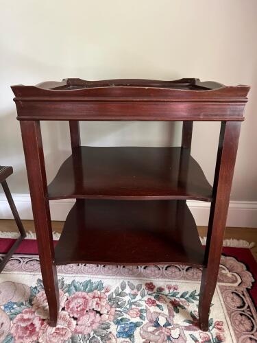 Vintage 3-Tier Side Table with Tray Top