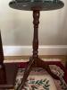 Bombay Co. Wood Pedestal Stand & Round Green Marble-Top Pedestal - 3