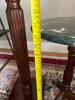Bombay Co. Wood Pedestal Stand & Round Green Marble-Top Pedestal - 10