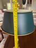 Brass Bouillotte Table Lamp with Green Metal Shade - 6