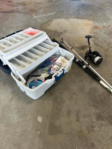 Shakespeare Tiger Spinning Combo Rod and Plano Tackle Box with Accessories
