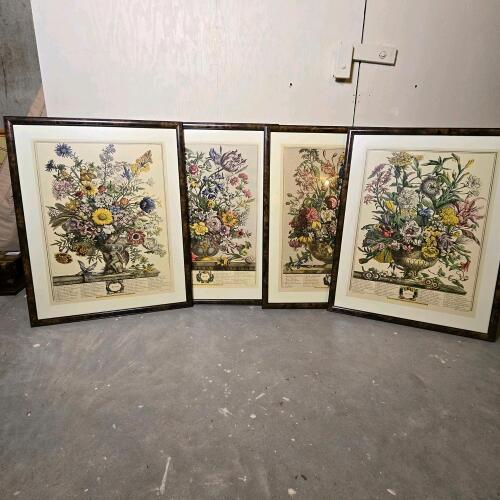 Set of 4 Framed Robert Furber 'Four Seasons' Botanical Prints, 31" x 23"