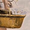 Original Painting by Jeanne Sylvia &ndash; Young Girl with Basket in Water, Signed, Framed 15.75 x 11.75 in - 3
