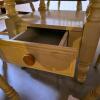 Farmhouse-Style Round Dining Table with Drawer and 5 Spindle-Back Chairs - 8