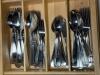 Stainless Steel Flatware Set with Wooden Organizer Tray - 3