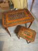 Set of 2 Italian Marquetry Style Nesting Tables