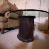 Round Glass Coffee Table on Pedestal