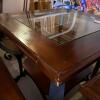 Ornate Scroll Iron and Wood Coffee Table and 2 End Tables - 9