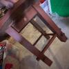 Slatted Wood Round Patio End Table - 3