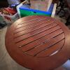 Slatted Wood Round Patio End Table - 6
