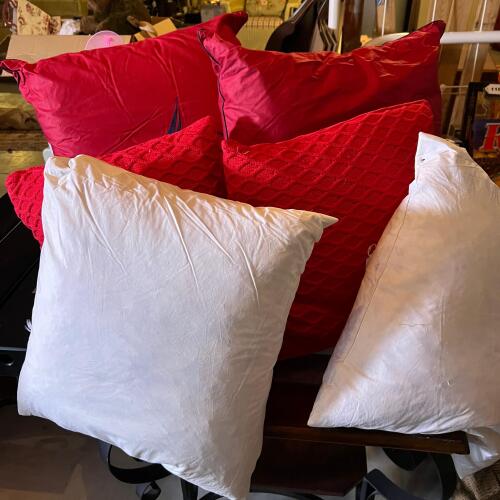 Nautica, Knit Red and Feather Fill Pillows