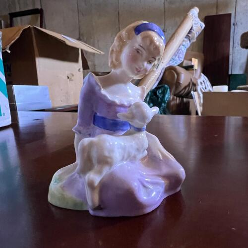 Vintage Royal Doulton Figurine Titled "Mary Had A Little Lamb"