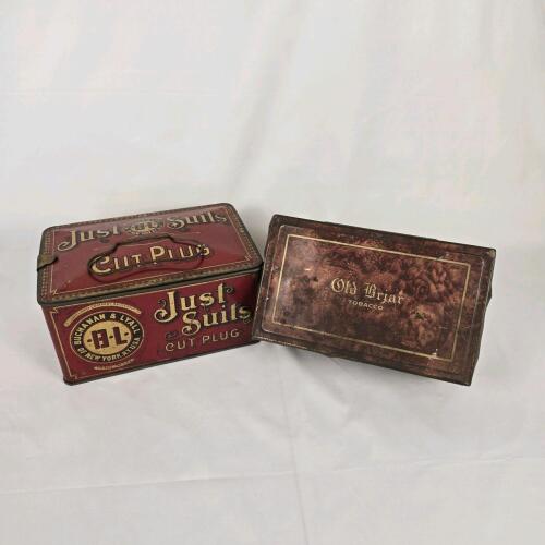 Vintage Just Suits Cut Plug & Old Briar Tobacco Tins