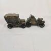 Banthrico 1910 Model T & Runabout Antique Brass Car Coin Bank Set - Laconia Savings Bank Promo - 5
