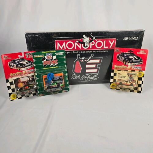 Vintage Monopoly Dale Earnhardt Legacy Edition Sealed & 3 NASCAR Diecast Cars