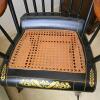 Hand-Painted Hitchcock-Style Rocking Chair, Cane Seat, Black & Gold Village Motif - 3